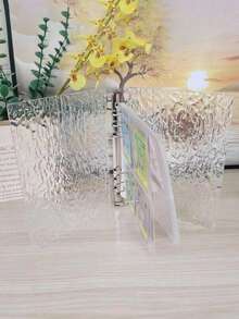 High Cost-Effective Transparent Wavy 4-Page Photo Album, 3-Inch Card Holder, Plug-And-Play Photo Organizer, Loose-Leaf Design. Ideal For Photo Collection, Wedding Photos, Baby Photos, Anniversary, Birthday, Graduation Memento, And Desktop DIY Decoration. Perfect For Wedding, Anniversary Celebration, Home Decor, And DIY Desktop Display.