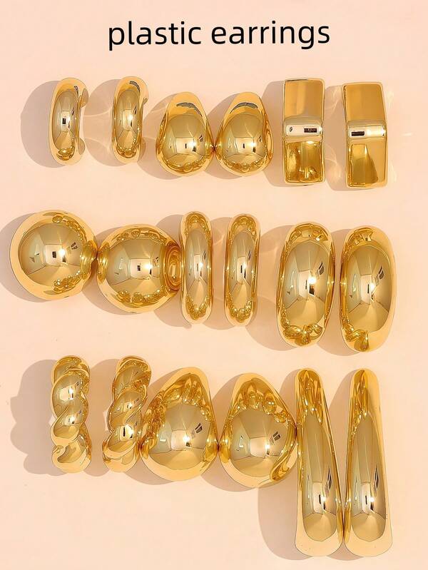 9 Paia di orecchini a goccia d'acqua esagerati in resina e CCB, set di gioielli di moda