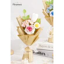 HandWoven Rose Artificial Flower Pack Of 1 Bouquet Packaging Beautiful Flowers Suitable For Family Table Decoration For Girlfriend Mother Valentine's Birthday Wedding Gift (Pink)