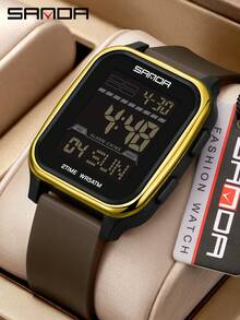 SANDA. SANDA 2211新款方形男士手表户外夜光防水多功能运动大表盘电子表 - 均碼 - 查看 16
