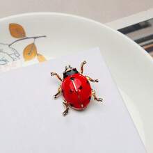 1pc Fashionable Enamel Red Ladybug Brooch, Cute Insect Design, Suitable For Women Everyday Wear, European And American Style, Great For Festivals And Parties - Red - View 7