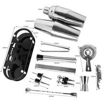 KCJLHGT 2-17Pcs Cocktail Shaker Set 750ml(25oz), 750/600ml(25/20oz) Bartending Kit Bar Shakers Tools Bartender Kit With Cocktail Recipe Stand For Family, Party. Bar Cocktail Accessories - Silver - View 5