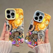 Funda para teléfono con diseño de sol y luna <<Sueños Celestiales», compatible con teléfonos ,  17,  16 Pro Max,  15 Pro Max,  13 y  12. Fabricada en TPU para una protección eficaz contra golpes y caídas. Un regalo ideal para aficionados a la astronomía, amantes del arte, familiares, amigos y celebraciones con temática celestial. - Amarillo - Ver 3