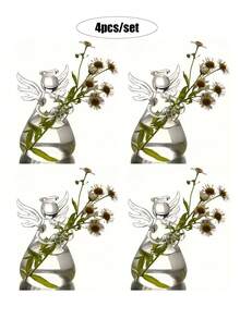 1pc/2pcs/Set Glass Vase With Angel Design, Transparent Floral Plant Container, Hanging Flower Vase, Wedding Party Home Garden Decor - Angel Vase - View 12