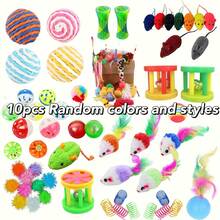 Conjunto de 21 peças de brinquedos aleatórios para gatos, incluindo diversos sinos de plástico e bolas coloridas. O conjunto contém 1 túnel para gatos, ideal para brincadeiras dentro de casa. Um presente perfeito para gatos e amantes de gatos, seja para o Natal ou outras ocasiões especiais. - Multicolorido - Ver 2