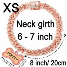 1pc Customized Luxury Rhinestone Dog Cuban Link Collar, 1.3cm Wide Hiphop Pet Necklace, Suitable For Small/Medium/Large Dogs, Pet Accessories & Gift, Can Engrave Pet Name, Phone Number, Anti-Lost Ornamental,Engraved Stylish,Fashion,Colorful,Vintage,Cute,Contracted,Cuties Custom,Unique,Customized,Personalized Pet For Anniversaries,For Birthdays,Pet Supplies,2025 Halloween Accessories,Fall Décor