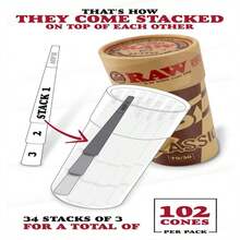 RAW Classic 1-1_4 Slow Burning Pre-Rolled Cones - 50 Pack And Cone Loader - Bundle - ColorF - View 3