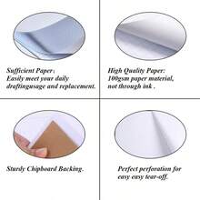 Engineering Graph Paper Pads, 11x 17 cuadrille, 90 pginas, papel cuadriculado para dibujar, ingeniera, dibujo de planos, 4x 4, regla cudruple azul, g, papel blanco - inicial - Ver 6