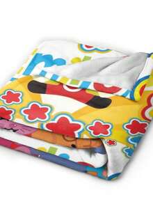 Plim Plim Anime Flannel Blanket For Girls Boys Anime Gifts Throw Blanket Cozy Plush Flannel Fleece Print Blankets Double-Layer Blanket Lightweight Fuzzy For Bed Decor - 黑色 - 查看 5