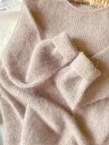 Solid Color Casual Pullover Sweater - Apricot - View 2