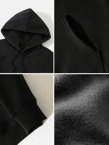 Men Anime Hoodie Cool Anime Fan Style Streetwear Fashion Geek Groove Flair Unique Design For Otaku Fans  Casual Wear Black Sweatshirt With Moon And Samurai Print Anime Lover Gift Hip Hop Look - màu đen - Xem 4