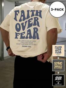 GRDR 3件套男士休闲街头印花圆领短袖T恤 - 彩色 - 查看 2