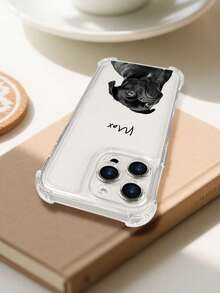 Funda para  con un adorable diseño de pug y esquinas reforzadas para protegerlo de los golpes. Compatible con los modelos  17/AIR/XSMAX/XR/11/12/13/14/15/16E/Pro/Promax/PLUS/MINI, y con las series  S, A, M, F y NOTE. Series  G/E, Transsion HOT/SMART/SPARK/NOTE, Redmi/ POCO/NOTE, Honor 400/Play/X, OPPO Reno/REALME/A. Funda para teléfono fabricada en TPU, a prueba de golpes, resistente a las caídas y a las manchas. Ideal para uso personal o como regalo, perfecta para San Valentín, Acción de Gracias, Halloween, Navidad, Año Nuevo y todas las ocasiones festivas. - transparente - Ver 5