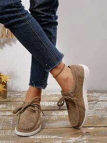 Herbst/Winter Plüsch Slip-On Loafer, warme flauschige Schlupfschuhe, Schneestiefel mit niedrigem Schaft für Frauen