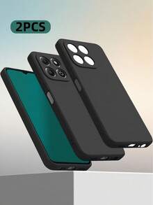 Solid Color Matte Black TPU Silicone 2pcs Honor Phone Case With Camera Protection Soft Lining Ultra-Thin Fit Flexible Back Cover Suitable For Huawei Honor Phones Waterproof Shockproof Anti-Fall Anti-Scratch Birthday Gift - Black - View 96