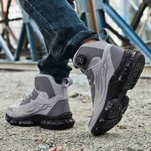 2025新款黑色高帮网面旋转纽扣男女通用户外运动鞋，透气网面鞋面，四季皆宜，大码尺码