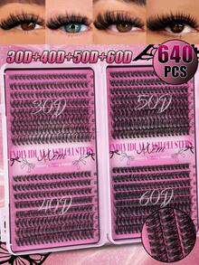 640/300 sợi mi giả D-Curl dạng xòe, kiểu hoạt hình, 30D/40D/50D/60D/80D/100D, 9-16mm, mi giả tự làm theo yêu cầu, mi 3D, mi volume kiểu Nga, mi giả lông chồn mềm mại, tự nhiên. Thích hợp cho du lịch, sử dụng hàng ngày (thân thiện với người mới bắt đầu), đám cưới, hẹn hò, tiệc tùng, kỳ nghỉ, cũng tuyệt vời cho Giáng sinh/Halloween/làm quà tặng. - màu đen - Xem 11
