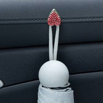 1 st Alla hjärtans dag strass hjärtformad bilkrok, självhäftande dekorativ galge för dagligt bruk, multifunktionell hjärtformad krok för hemmet