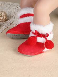 بوت شتوية جديدة للرضع، بوت برنسيسة ذات نعل ناعم للأطفال من عمر 3-6-9 أشهر، 0-1 سنة، جوارب سميكة للطفلة