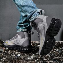 2025新款黑色高帮网面旋转纽扣男女通用户外运动鞋，透气网面鞋面，四季皆宜，大码尺码