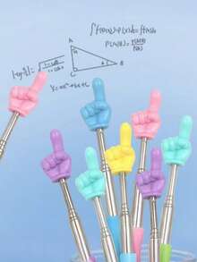 1/5 Stainless Steel Retractable Reading Pointer, Reading Assistance Tool, Teacher And Parent Teaching Pointer, Office, School, Drawing, Marker, Stationery Teaching Aids, Learning Supplies, Tutoring Supplies (Random Color) - Multicolor - View 6