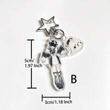 1个原创亚克力钥匙扣，万圣节幽灵、僵尸、坏蛋、心形，休闲时尚，适合送给女朋友、闺蜜，Y2K复古风，少女心满满，可爱，街头风，休闲，适合派对、手机、学校、公司活动，可作纪念品，送给女朋友的礼物 - 彩色 - 查看 13