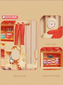 儿童厨房炉灶玩具套装 - 女孩角色扮演切菜烹饪厨房用具配件，男孩模拟烹饪套装，礼品