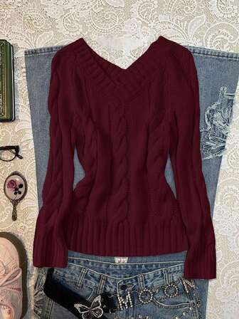 女士秋冬毛衣，露肩长袖套头毛衣，Y2K哥特风女装，性感女装，露肩上衣，百搭粉色超柔软休闲针织衫，乡村音乐会服装，女士音乐节服装，露肩毛衣，圣诞毛衣