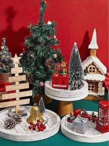 1pc Wooden Tray For Festive Birthday Party Decor, Farmhouse Candlestick, Vintage Coffee Tray For Living Room, Solid Wood Tray,Kitchen.Gifts, Storage Boxes, Kitchen Utensils, Home Furnishings. - Multicolor - View 6