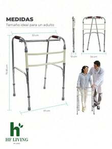 ANDADERA PLEGABLE SIN RUEDAS - Plateado - Ver 6