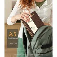 Graph Spiral Journal Notebook A5 Hardcover Spiral Journals for Women Men 100 GSM Graph Paper Notebooks 150 Pages Spiral Bound Grid Notebook for Writing Note Taking Work 5.75" x 8.38" Dark Brown - como en la foto - Ver 3