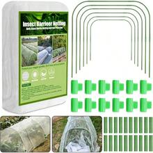 67pcs Mesh Netting Kit 6 Sets Wide Hoops With 10x20 Ft Covers And 12 Clips Garden Protection For Raised Beds Greenhouse Vegetable Plants Flowers Animals