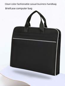 1pc 38cm*6cm*32cm Briefcase Laptop Bag, Fashionable Casual Solid Color Backpack, Multi-Color Options, Nylon Material, Zipper Closure, Suitable For Men, Daily Commute, Work, Carrying Laptop, Business Bible Bag - Multicolor - View 1