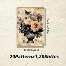 20 بطاقة بريدية قابلة للكتابة بموضوع الفراشة الإبداعي، بطاقات ذات رسومات يدوية ملونة بنمط الفراشة والزهور، قرطاسية أنيقة للرسائل والتهاني والألبومات الفنية وبطاقات التهنئة DIY، مجموعة هدايا بتصاميم فاخرة لتلبية احتياجات متنوعة