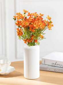 This Vase Is Made Of Plastic Composite Material, With A Ceramic-Like Appearance That Is Not Easily Broken. It Stands 7.8 Inches (About 20 Cm) Tall, A Simple Desktop Vase Suitable For Holding Dried Flowers, Reeds Or Artificial Flowers, Making It An Ideal Choice For Home Decor. It Also Has A Bohemian Style, Suitable For Weddings, Banquet Tables And Other Occasions. - Multicolor - View 3