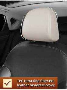 1pc/2pcs Car Headrest Cover, 9.06*9.06in, Elastic Fabric Soft And Breathable Full Surround Dust Cover, Retractable Opening Seat Headrest Protective Cover, Suitable For Car Decoration - Solid Color, Cute Pattern Design - 23cm/9.06inch - View 26