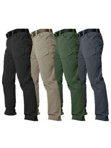 Men's Spring Autumn City Cargo Elastic Pants Trekking Hiking Camping Climbing Running Sports Cycling Work Outdoor Trousers - IX8-Khaki - Xem 1