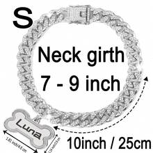 1pc Customized Luxury Rhinestone Dog Cuban Link Collar, 1.3cm Wide Hiphop Pet Necklace, Suitable For Small/Medium/Large Dogs, Pet Accessories & Gift, Can Engrave Pet Name, Phone Number, Anti-Lost Ornamental,Engraved Stylish,Fashion,Colorful,Vintage,Cute,Contracted,Cuties Custom,Unique,Customized,Personalized Pet For Anniversaries,For Birthdays,Pet Supplies,2025 Halloween Accessories,Fall Décor