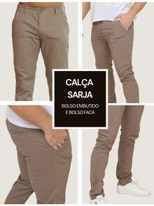Men's Twill Pants Kit Men's Pants With Lycra Elastane - 黑色 - 卡其色 - View 4