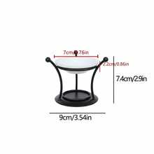 Đế nến tinh dầu sáp đèn tan chảy gốm nến đốt kim loại đen khuếch tán hương liệu trang trí nhà phụ kiện để bàn - màu đen - Xem 7