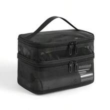 1PC.Festive Holiday Organizer: Clear Christmas Travel Toiletry Bag With Multiple Mesh Layers - Multicolor - View 9