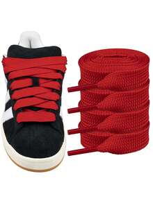 2pairs Thick Flat 3/4" Wide Shoelaces Solid Color Strings For All Shoe Types - Sneaker Shoe Laces(120cm/47.24inch) - Multicolor - View 6