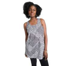 Túnica de tirantes de georgette para mujer de talla grande Jessica London - PATCHWORK DE ANIMAL NEGRO - Ver 1