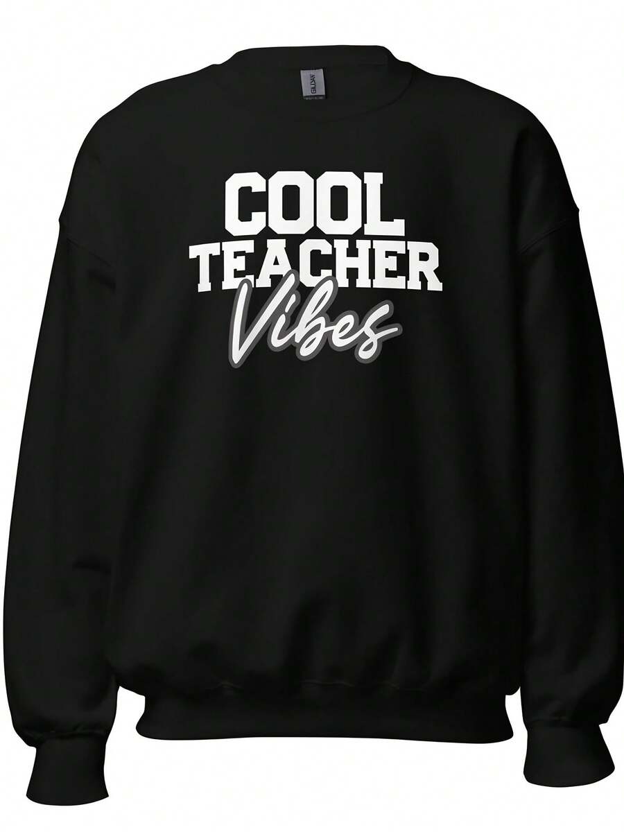Cool Teacher Vibes Sweatshirt, Teacher Appreciation Gift, Teacher Gift, School Shirt, Teacher Gift Idea, Cool Teacher Tee H2781,Autumn/Winter Hoodie Autumn Set - 款式26 - 查看 1