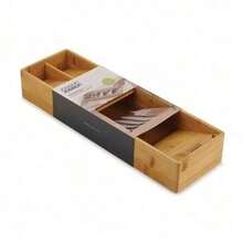 Joseph Joseph DrawerStore Bamboo Cutlery Organizer: In-Drawer Flatware Storage, Multiple Compartments, Light Brown - 預設 - 查看 3