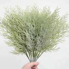 12 buc flori decorative de Crăciun noi - tulpini artificiale de pin cu flori albe pentru umplutură DIY pentru coroane/vaze, decorațiuni pentru casă de sărbători, simulare ramuri de pin și chiparos de Crăciun, ramuri artificiale de pin și chiparos, plante de Crăciun, decorațiuni DIY