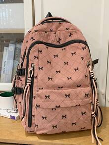New Fashion Bow Print Large Capacity Backpack, Suitable For Students, Multi-Functional Casual Commuter Backpack, Women Backpack - Multicolor - View 18