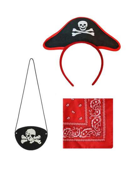 Set de 3 piezas/1 set de accesorios para fiestas con temática de calavera de paisley, adecuado para Halloween, Pascua, celebraciones de Año Nuevo, fiestas, actuaciones en el escenario