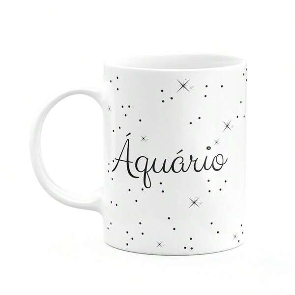 JPS INFO Caneca Signos Minimalista - Aquário - 325ml
