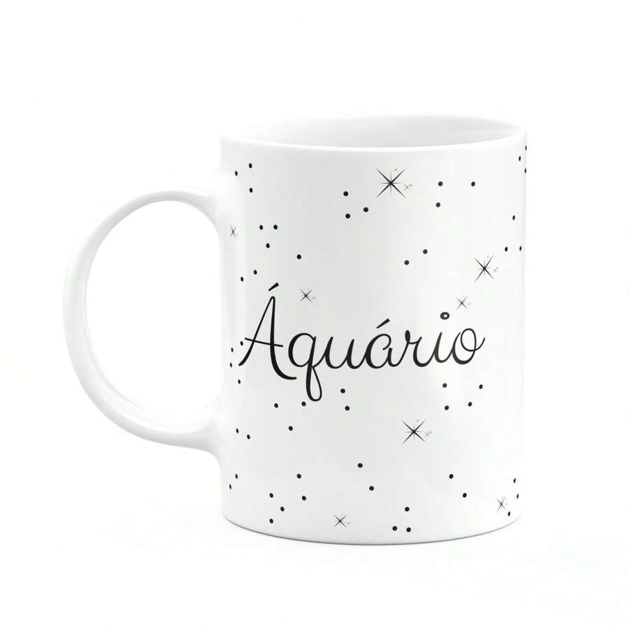 JPS INFO Caneca Signos Minimalista - Aquário - 325ml